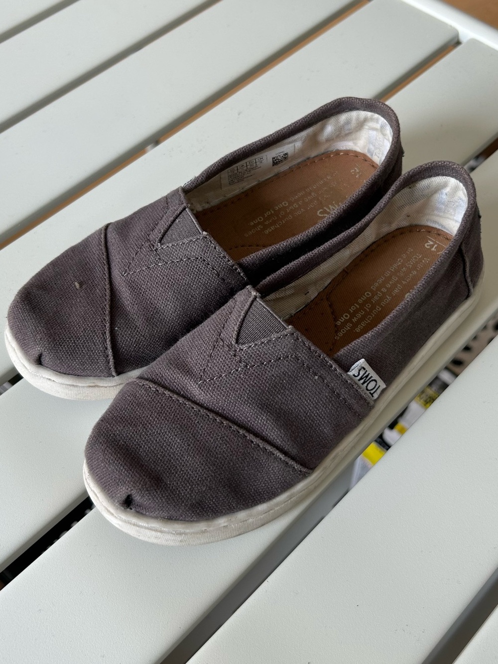 Toms Slip-On Canvas Moccasins in Charcoal Gray